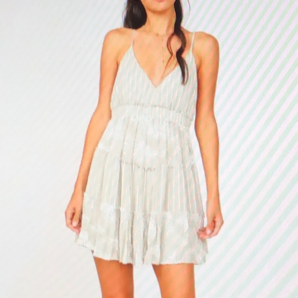 Ocean Drive NWTS M Tan Boho Ruffle Dress